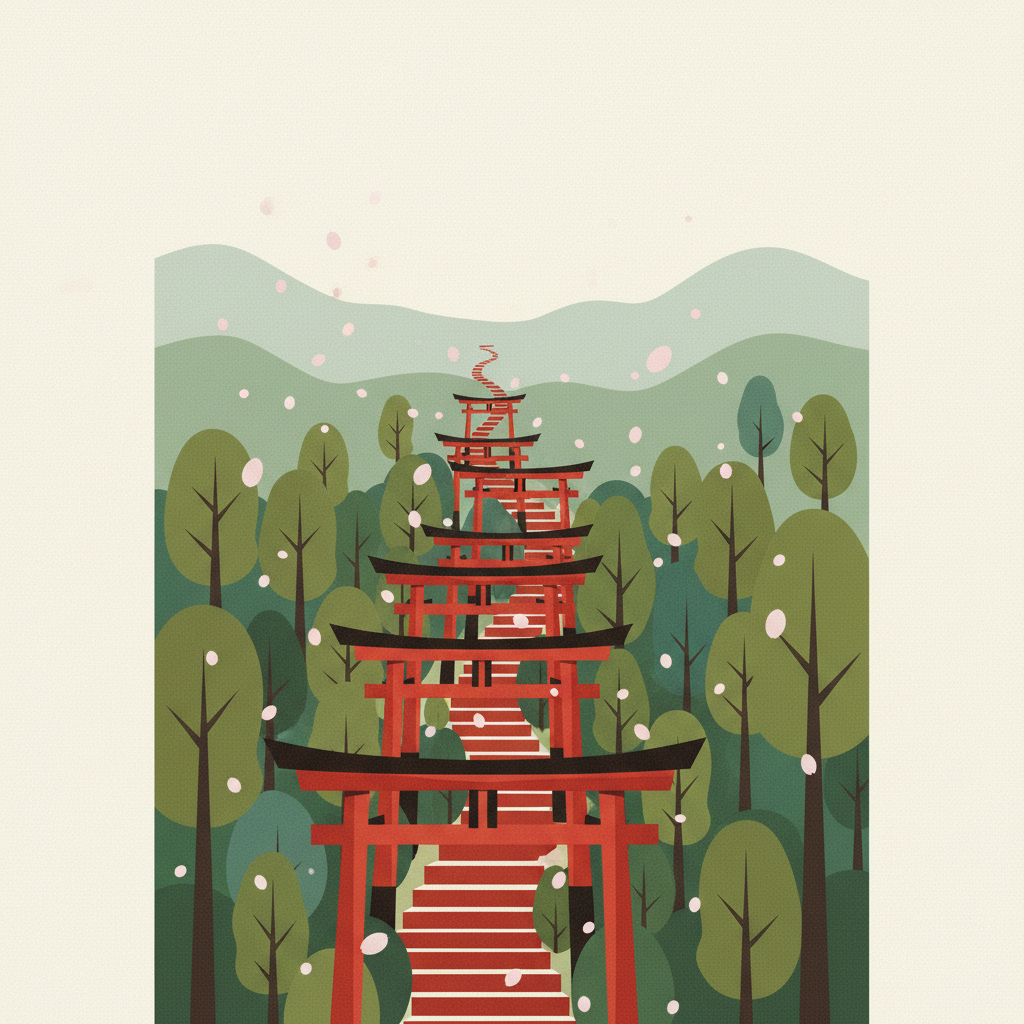 Historic Kyoto — illustrated travel poster print