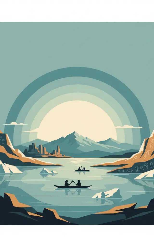 Aasivissuit – Nipisat. Inuit Hunting Ground between Ice and Sea — illustrated travel poster