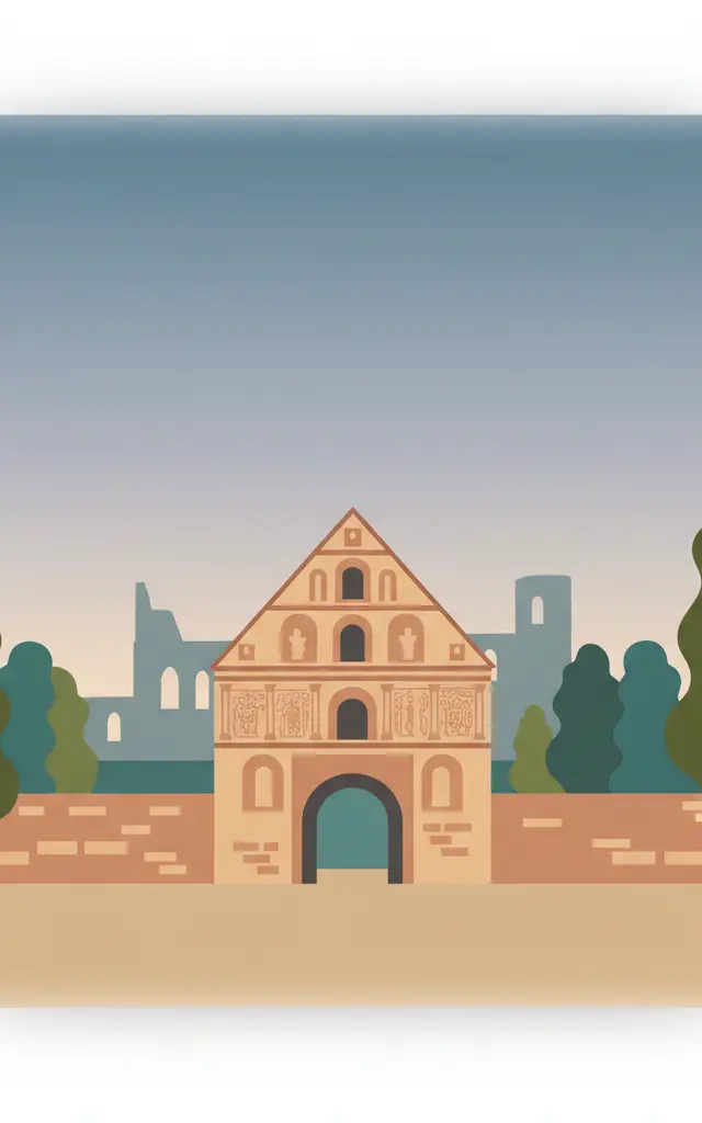 Abbey and Altenmünster of Lorsch — illustrated travel poster