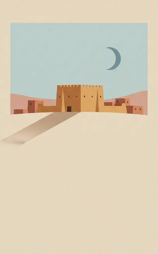 Al Zubarah Archaeological Site — illustrated travel poster