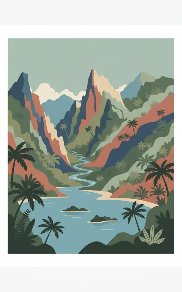 Alejandro de Humboldt National Park — illustrated travel poster