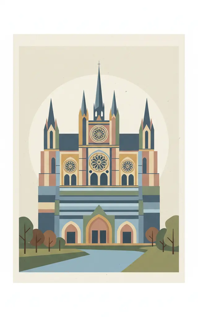 Amiens Cathedral — illustrated travel poster