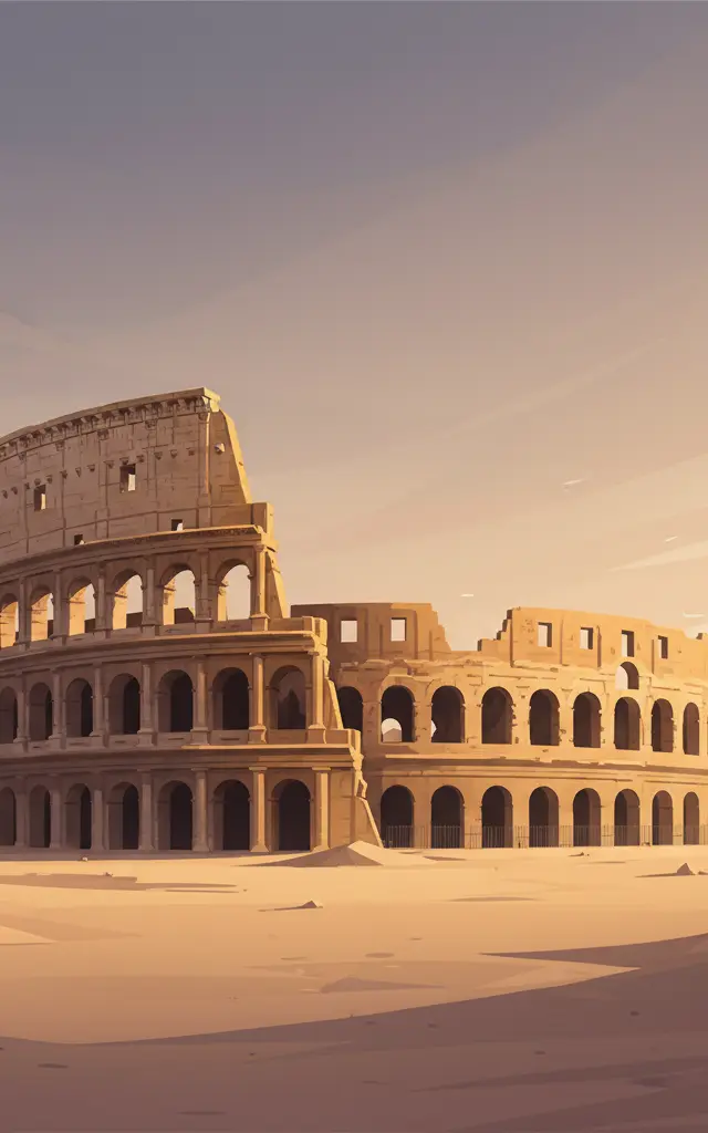 Amphitheatre of El Jem — illustrated travel poster