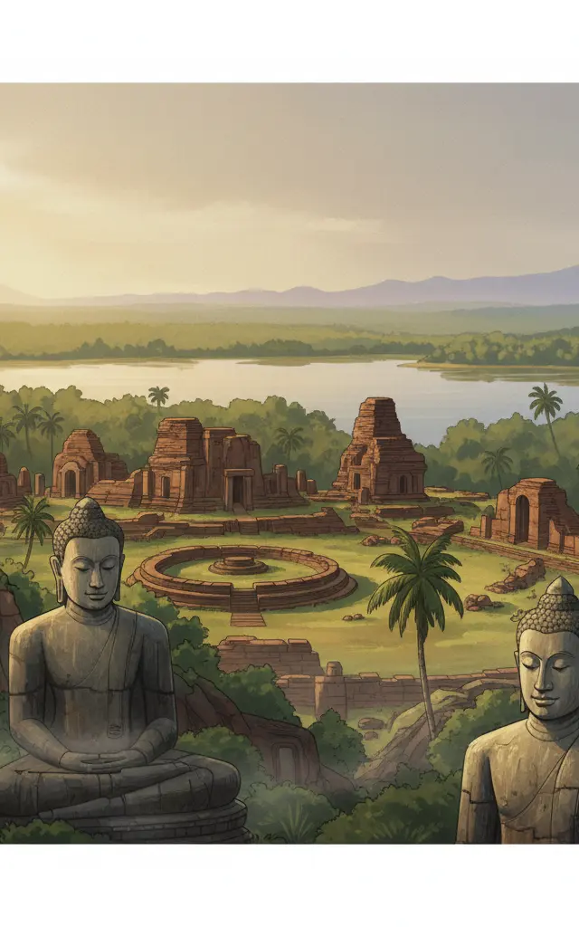Ancient City of Polonnaruwa — illustrated travel poster