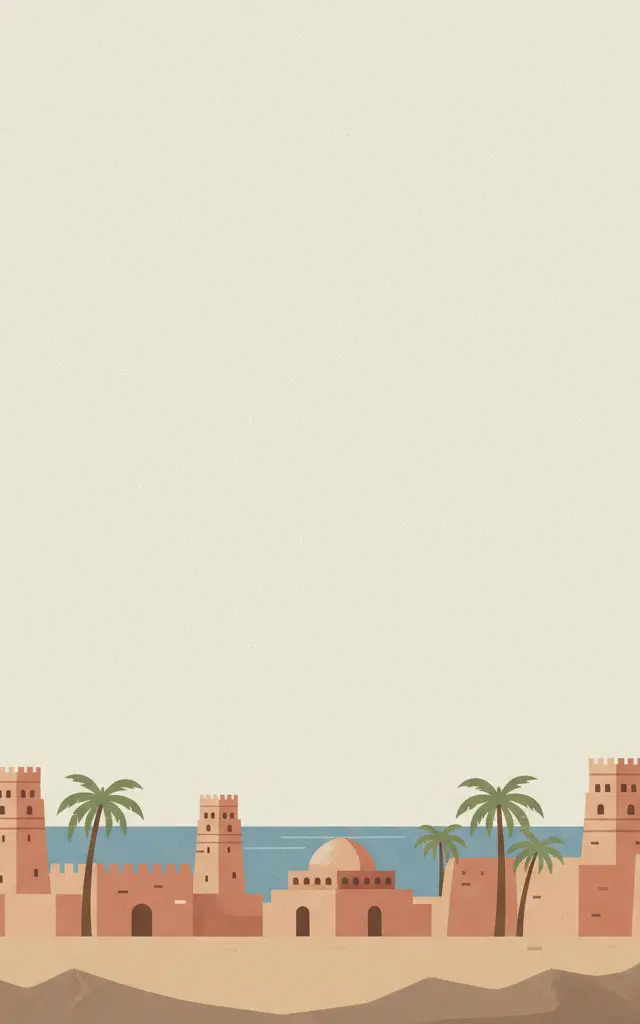 Ancient City of Qalhat — illustrated travel poster