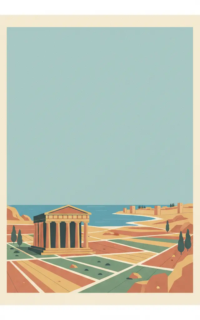 Ancient City of Tauric Chersonese and its Chora — illustrated travel poster