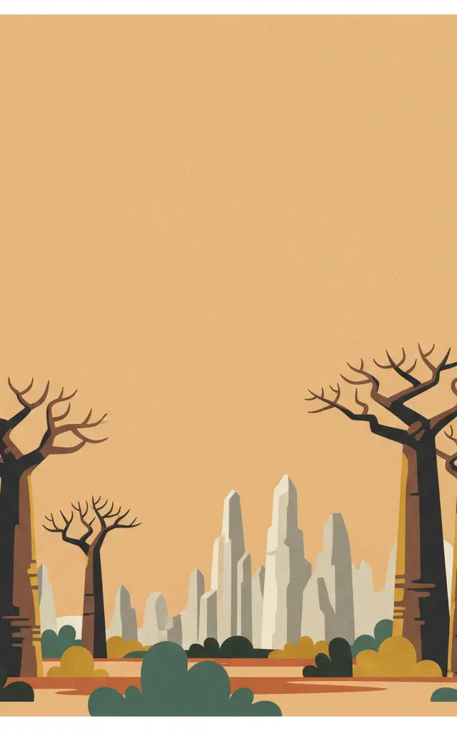 Andrefana Dry Forests — illustrated travel poster