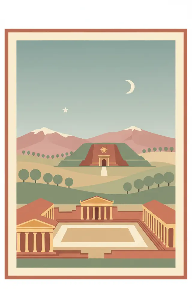 Archaeological Site of Aigai (modern name Vergina) — illustrated travel poster