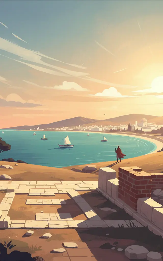 Archaeological Site of Carthage — illustrated travel poster