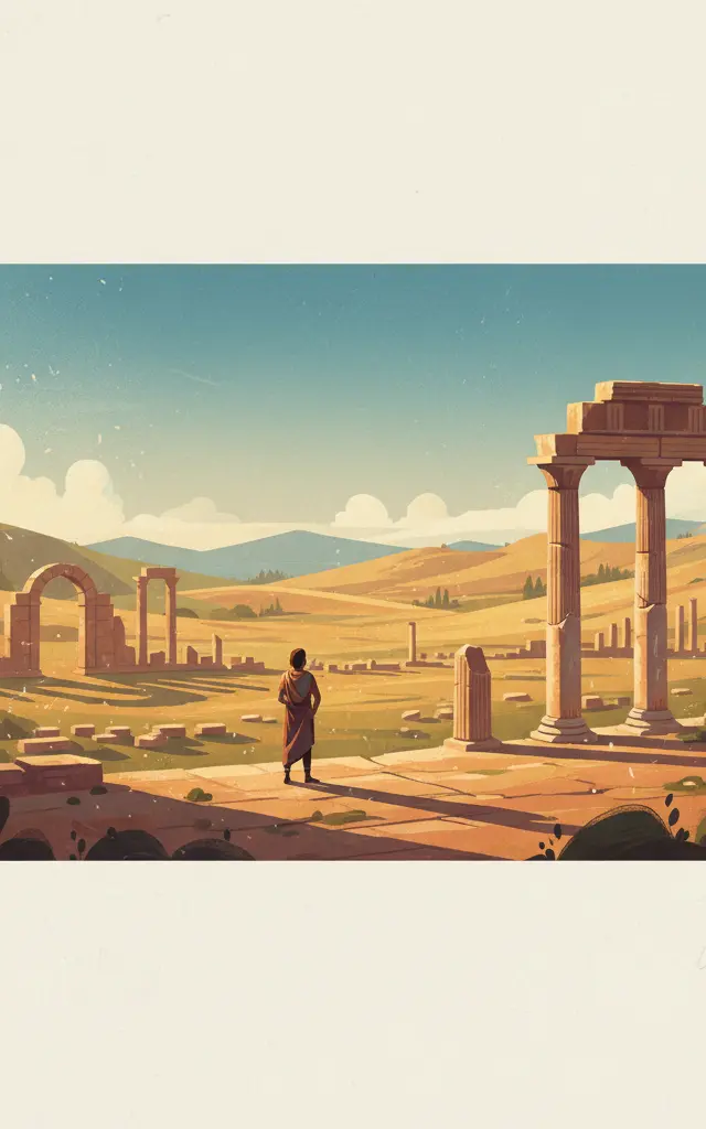 Archaeological Site of Cyrene — illustrated travel poster