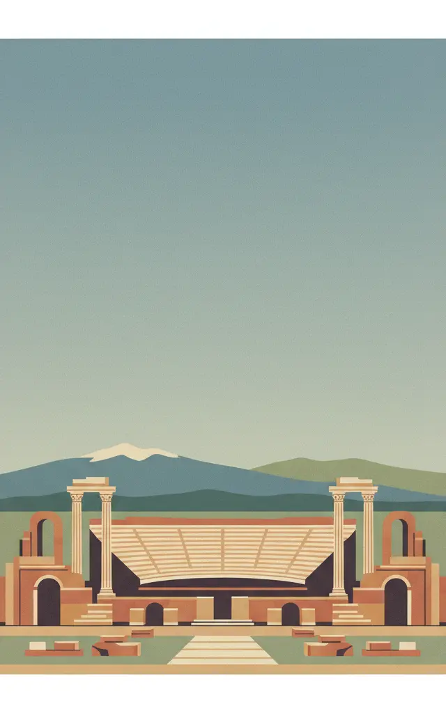 Archaeological Site of Philippi — illustrated travel poster