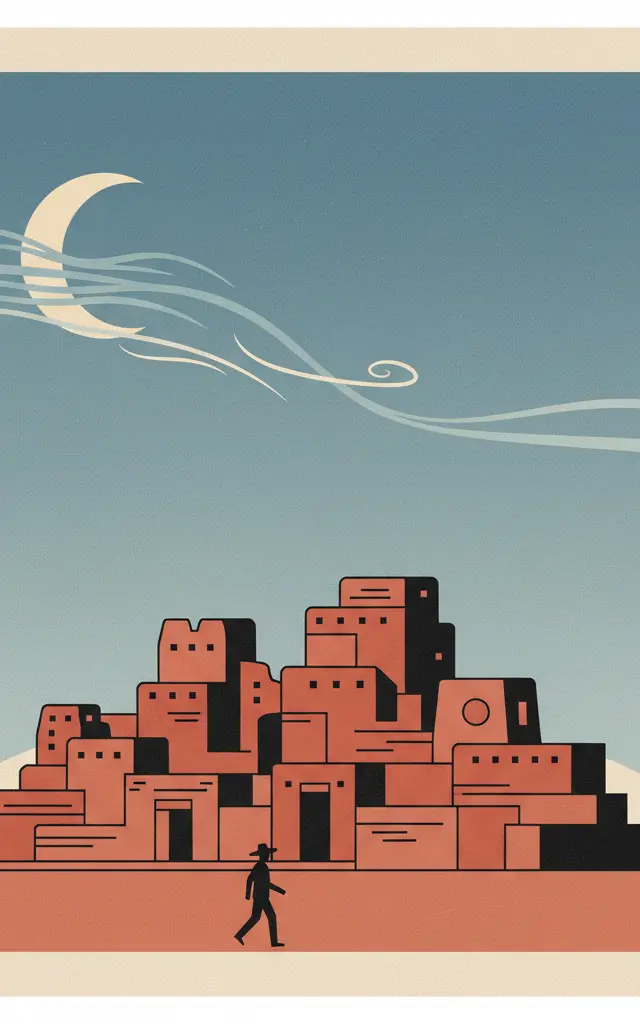 Archaeological Zone of Paquimé, Casas Grandes — illustrated travel poster