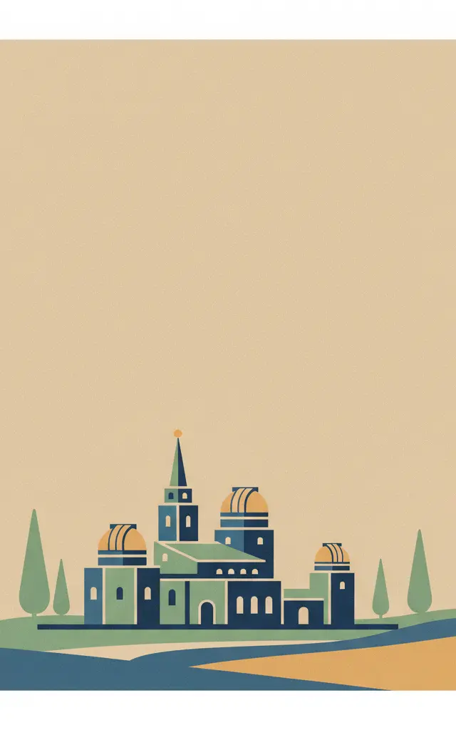 Astronomical Observatories of Kazan Federal University — illustrated travel poster