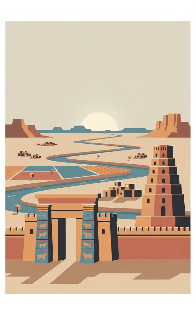 Babylon — illustrated travel poster