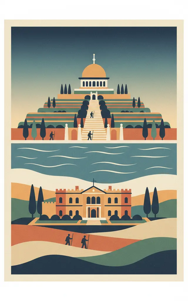 Bahá’i Holy Places in Haifa and the Western Galilee — illustrated travel poster
