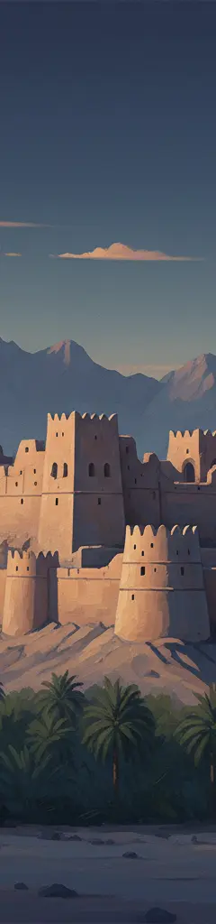 Bahla Fort — illustrated travel poster