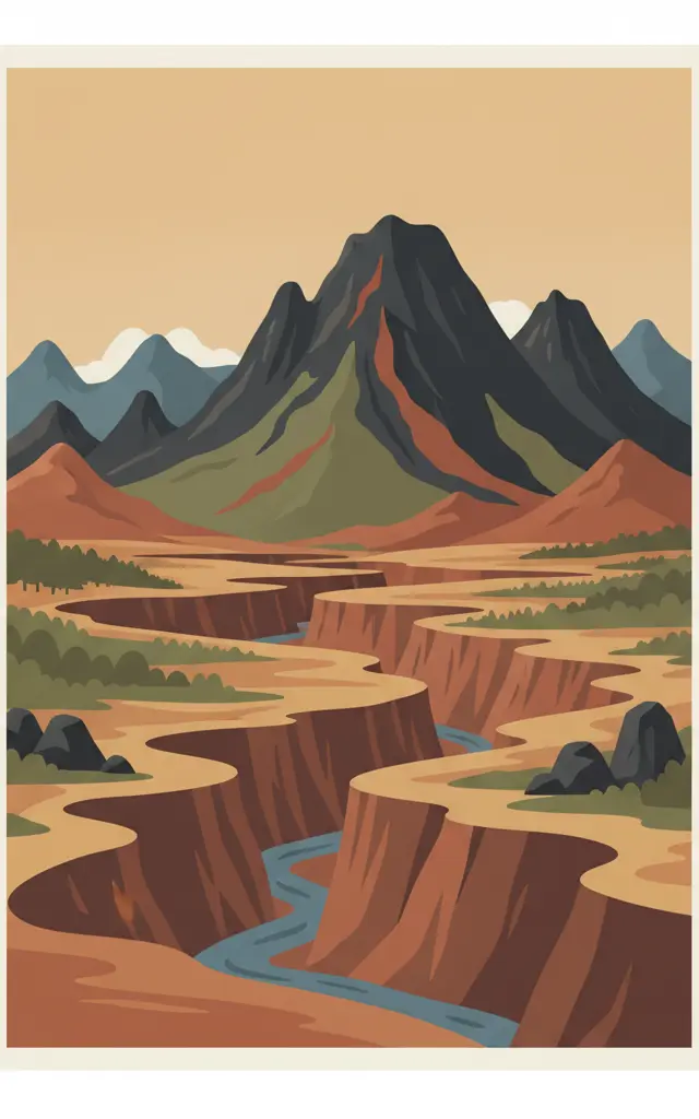 Bale Mountains National Park — illustrated travel poster