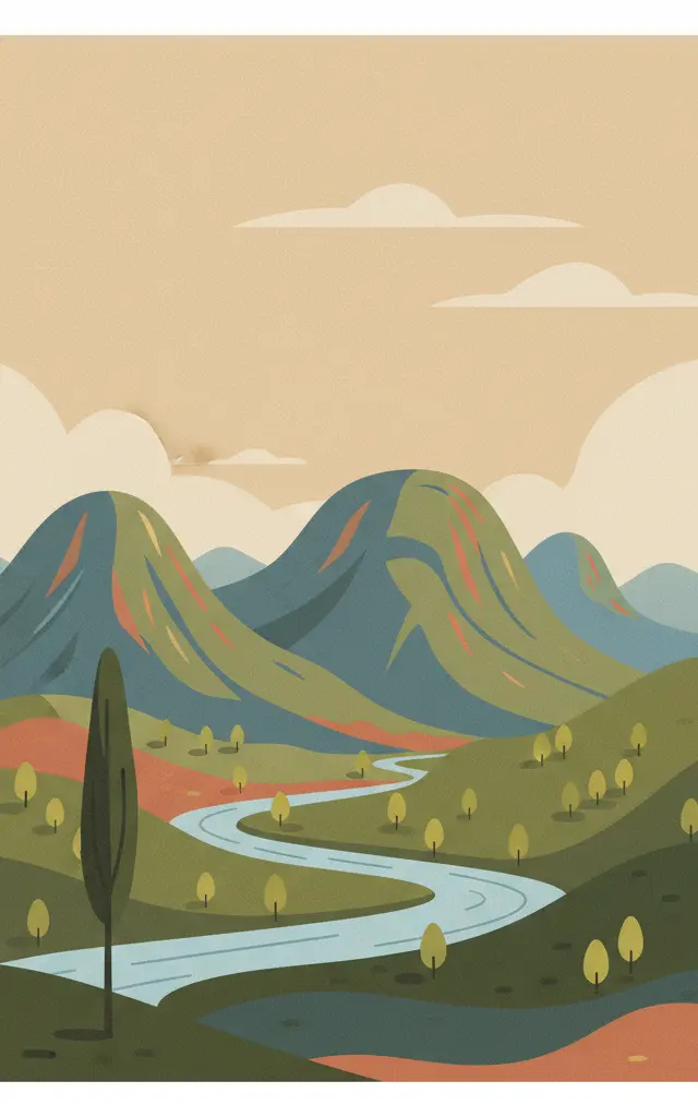 Barberton Makhonjwa Mountains — illustrated travel poster
