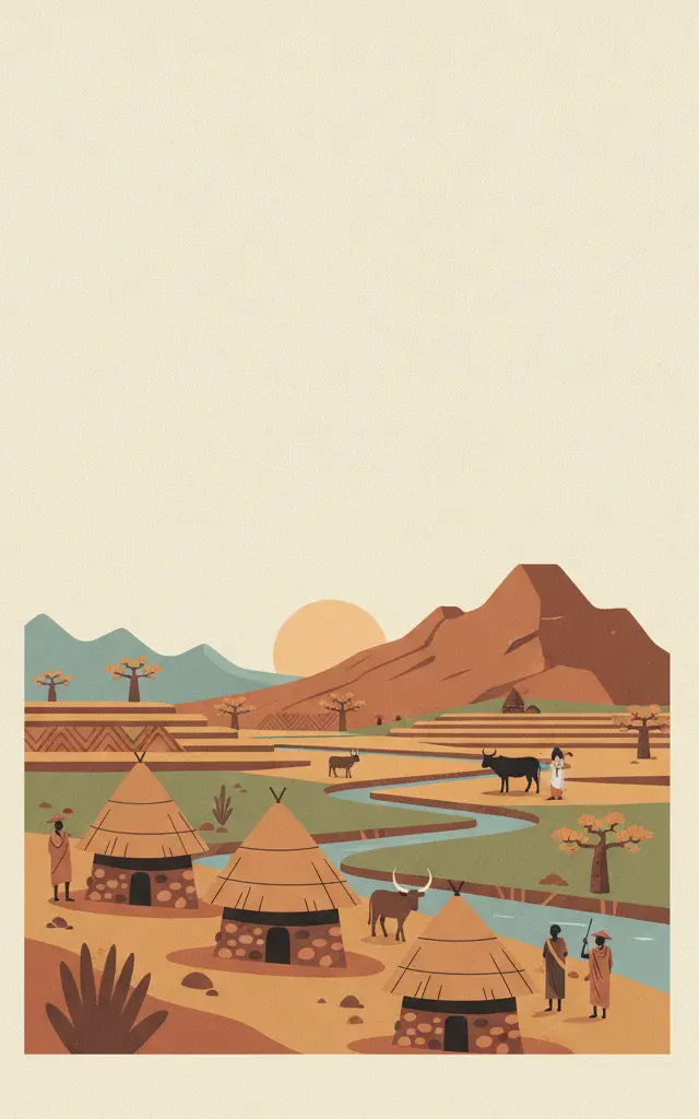 Bassari Country: Bassari, Fula and Bedik Cultural Landscapes — illustrated travel poster