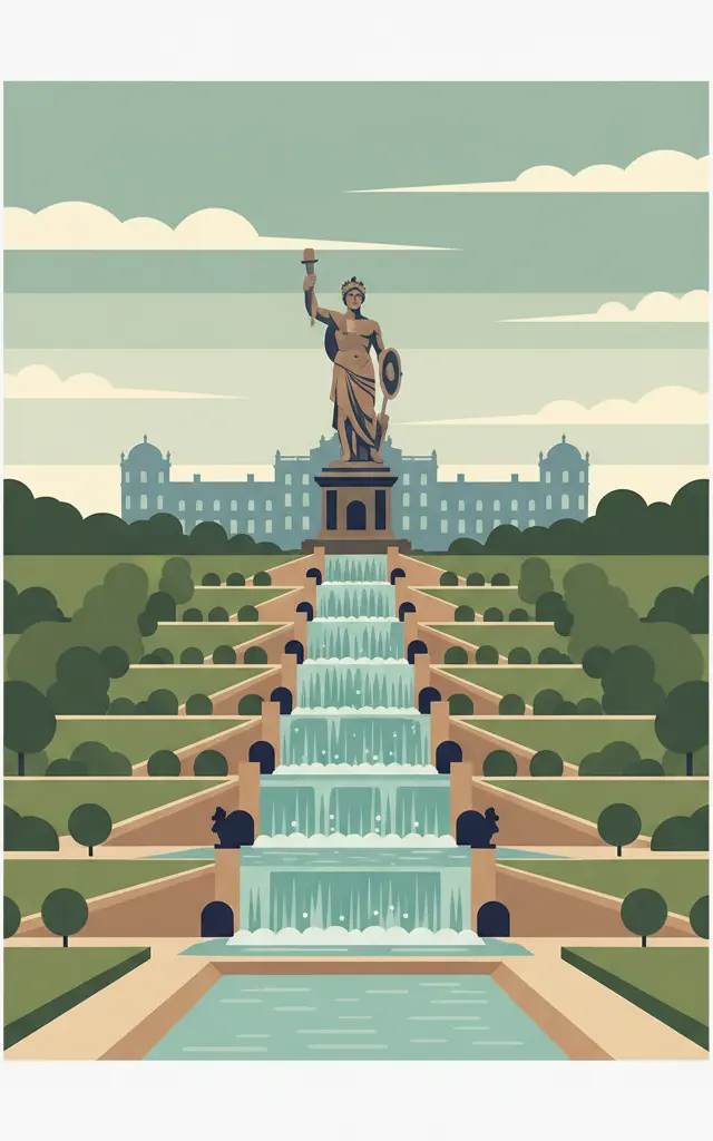 Bergpark Wilhelmshöhe — illustrated travel poster
