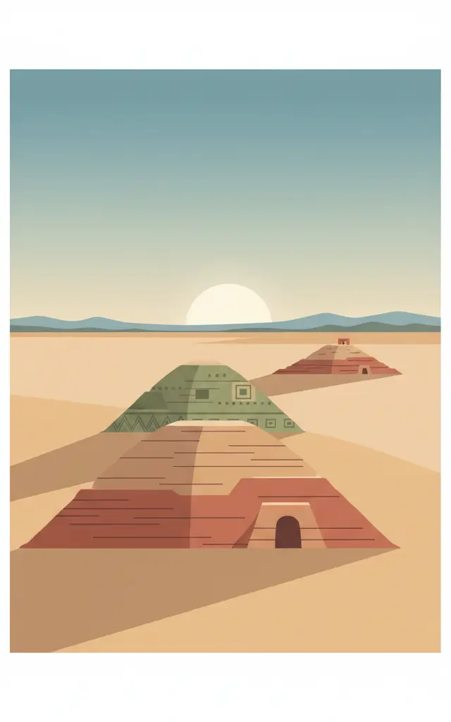 Biblical Tels - Megiddo, Hazor, Beer Sheba — illustrated travel poster