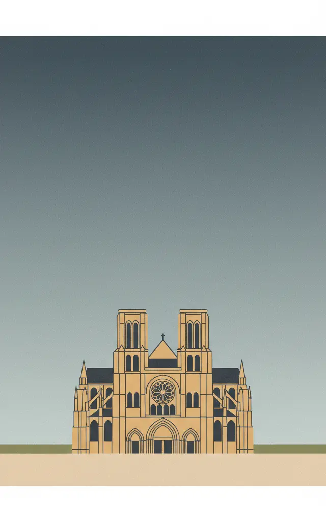Bourges Cathedral — illustrated travel poster
