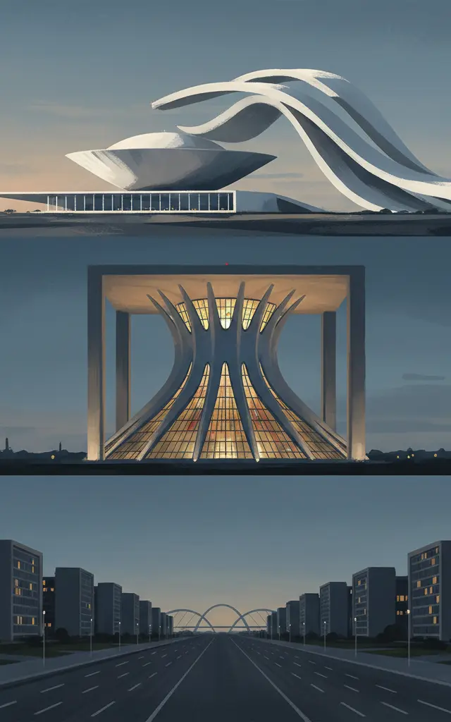 Brasilia — illustrated travel poster
