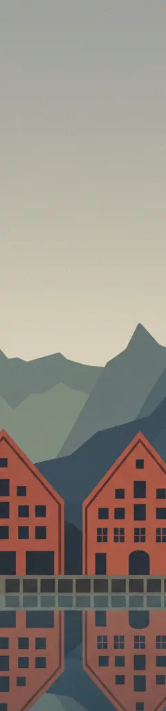 Bryggen — illustrated travel poster