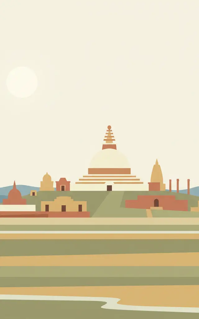 Buddhist Monuments at Sanchi — illustrated travel poster