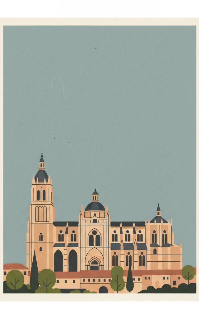 Burgos Cathedral — illustrated travel poster