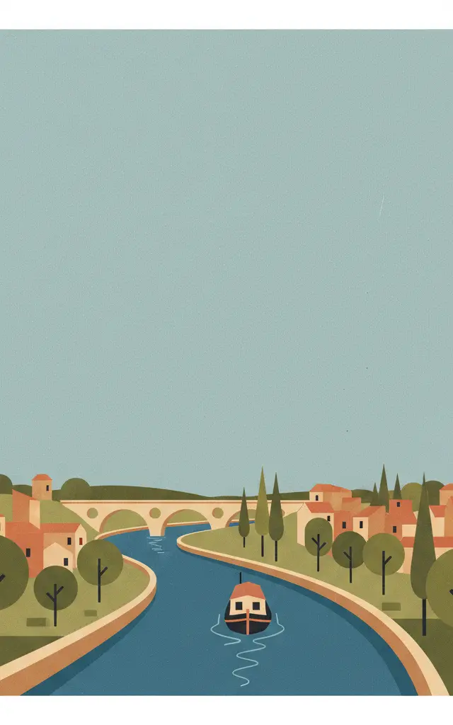 Canal du Midi — illustrated travel poster