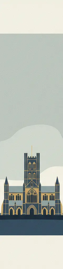 Canterbury Cathedral, St Augustine's Abbey, and St Martin's Church — illustrated travel poster