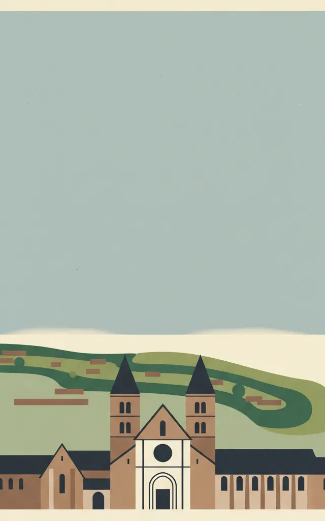 Carolingian Westwork and Civitas Corvey — illustrated travel poster