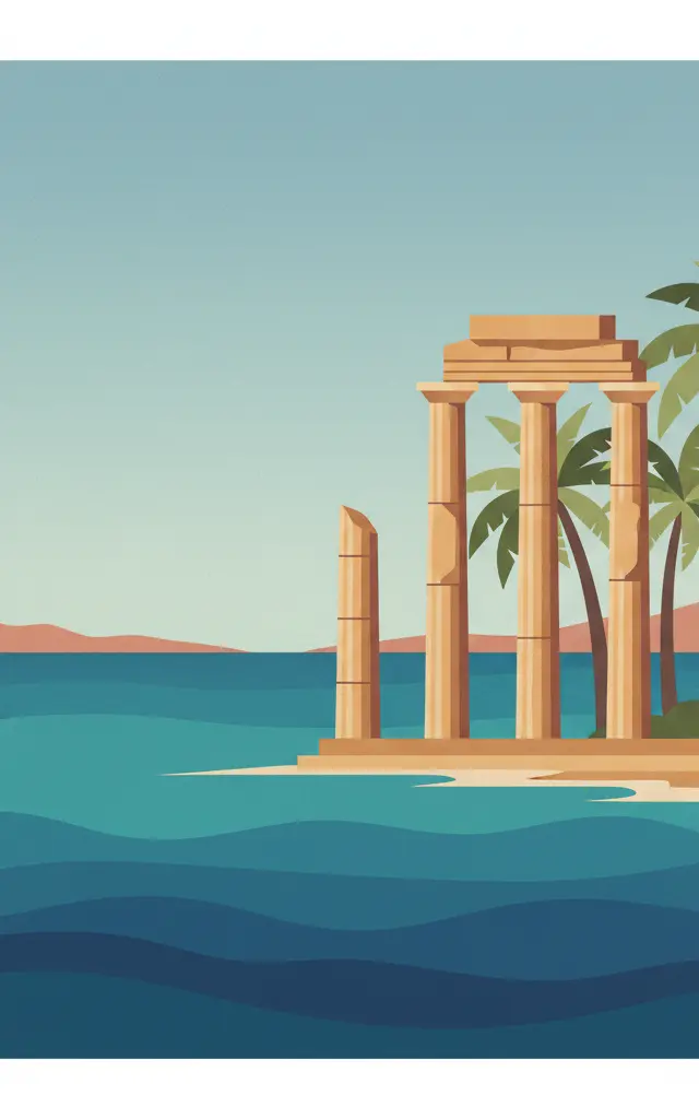 Carthage — illustrated travel poster