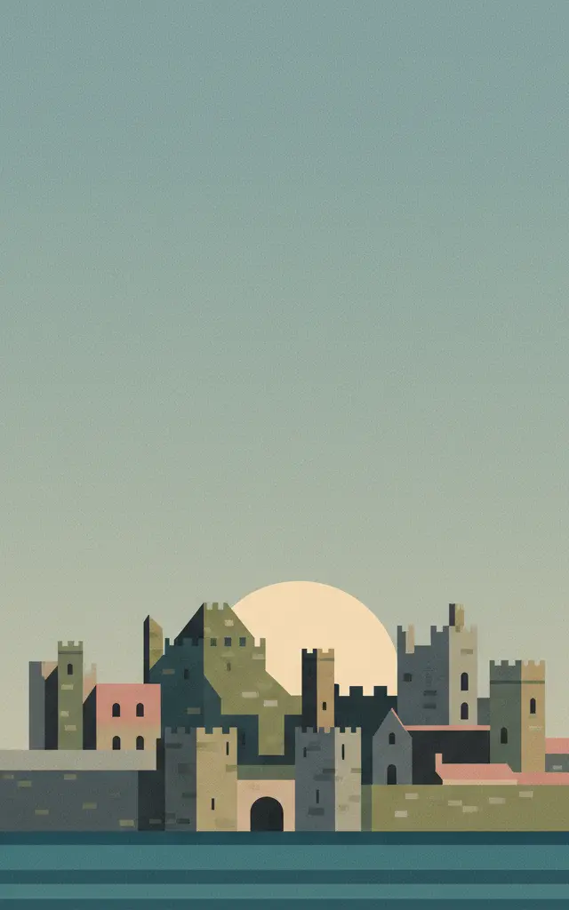 Castles and Town Walls of King Edward in Gwynedd — illustrated travel poster