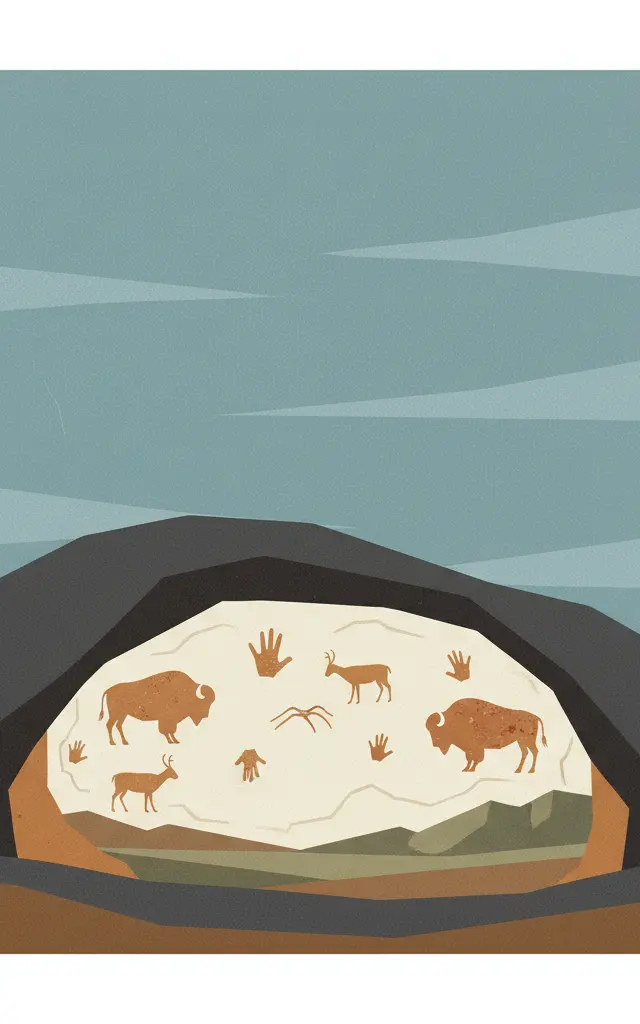 Cave of Altamira and Paleolithic Cave Art of Northern Spain — illustrated travel poster