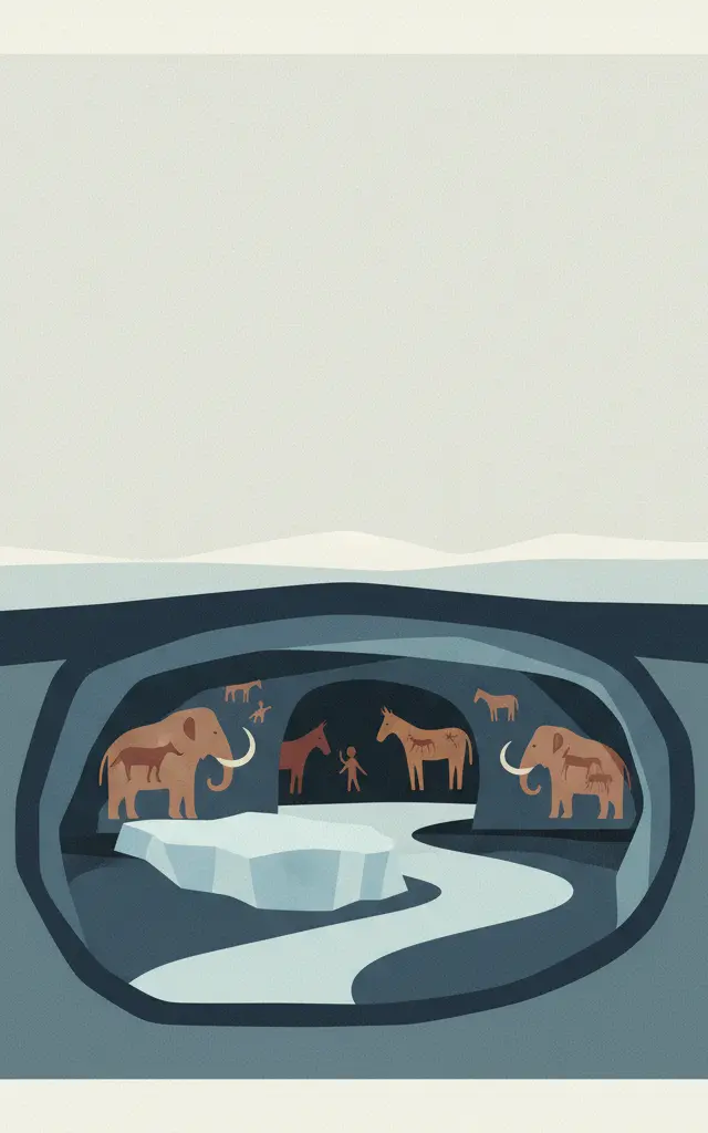 Caves and Ice Age Art in the Swabian Jura — illustrated travel poster