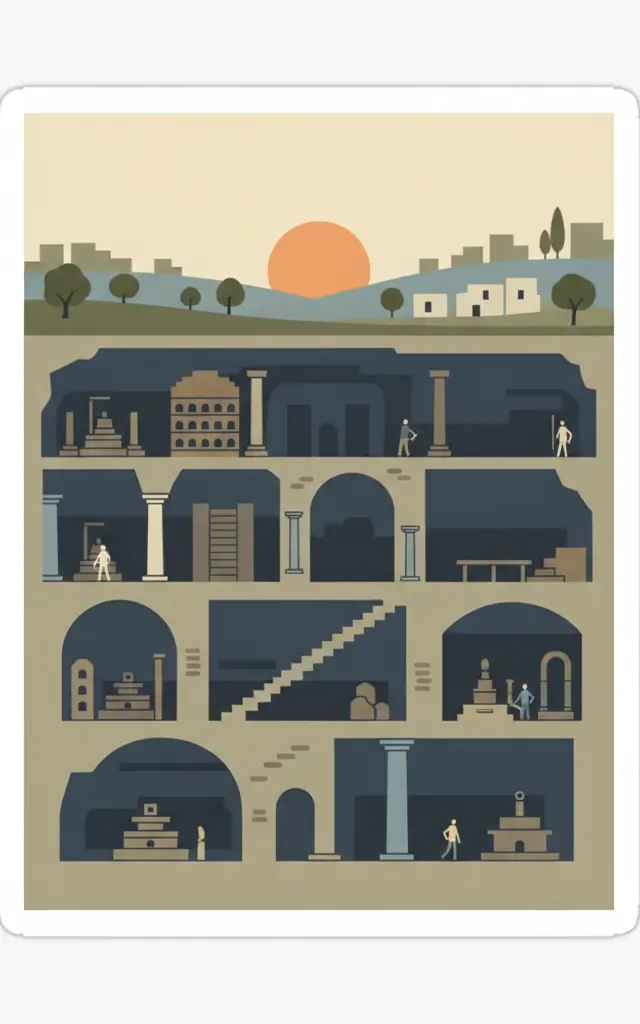 Caves of Maresha and Bet-Guvrin in the Judean Lowlands as a Microcosm of the Land of the Caves — illustrated travel poster