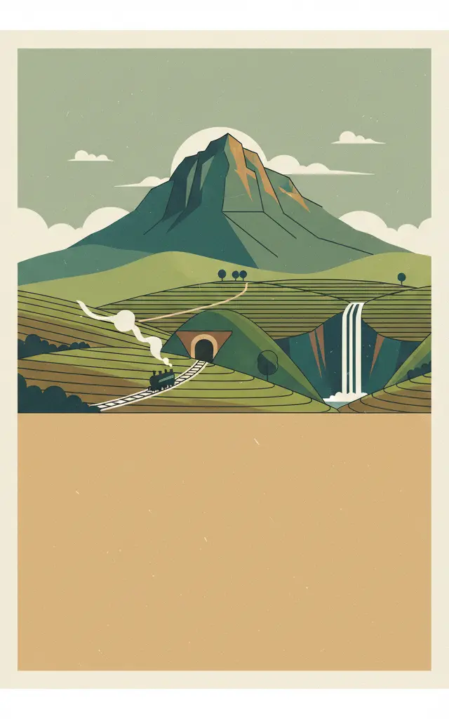 Central Highlands of Sri Lanka — illustrated travel poster