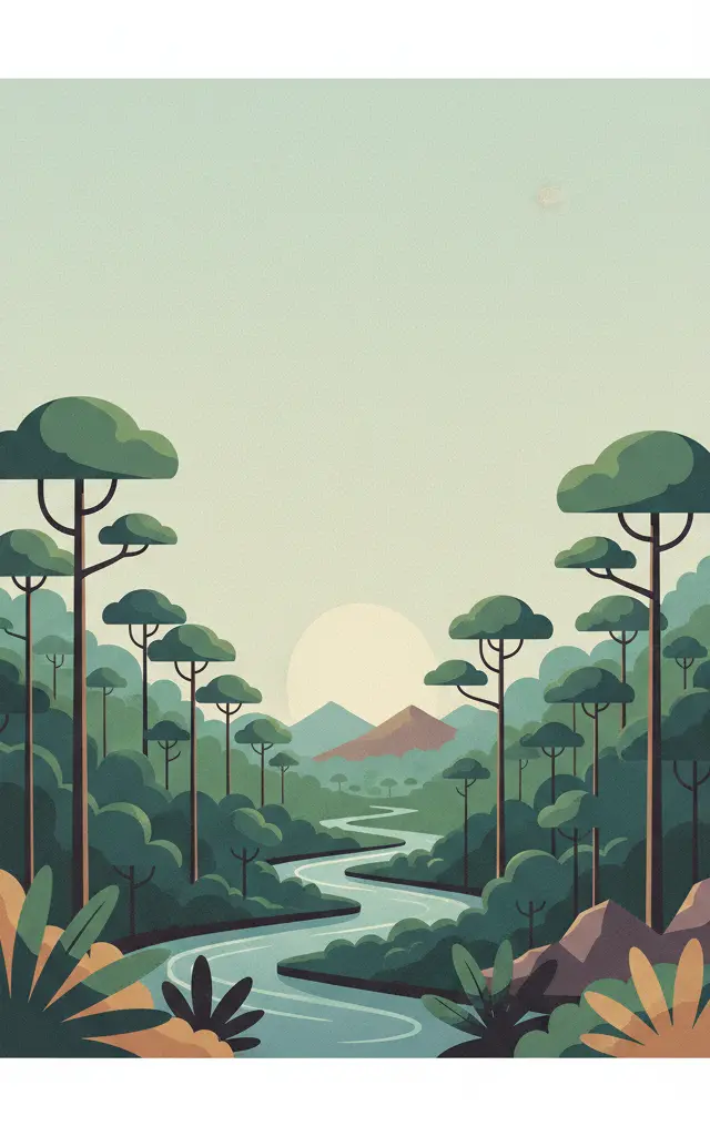 Central Suriname Nature Reserve — illustrated travel poster