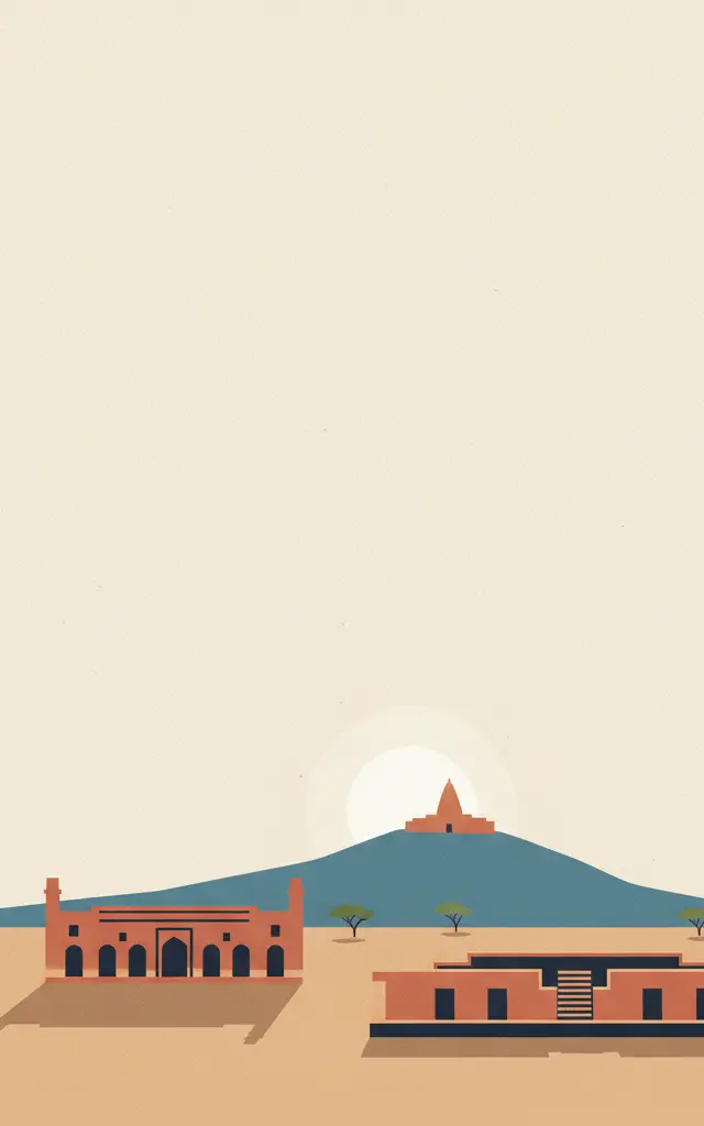 Champaner-Pavagadh Archaeological Park — illustrated travel poster