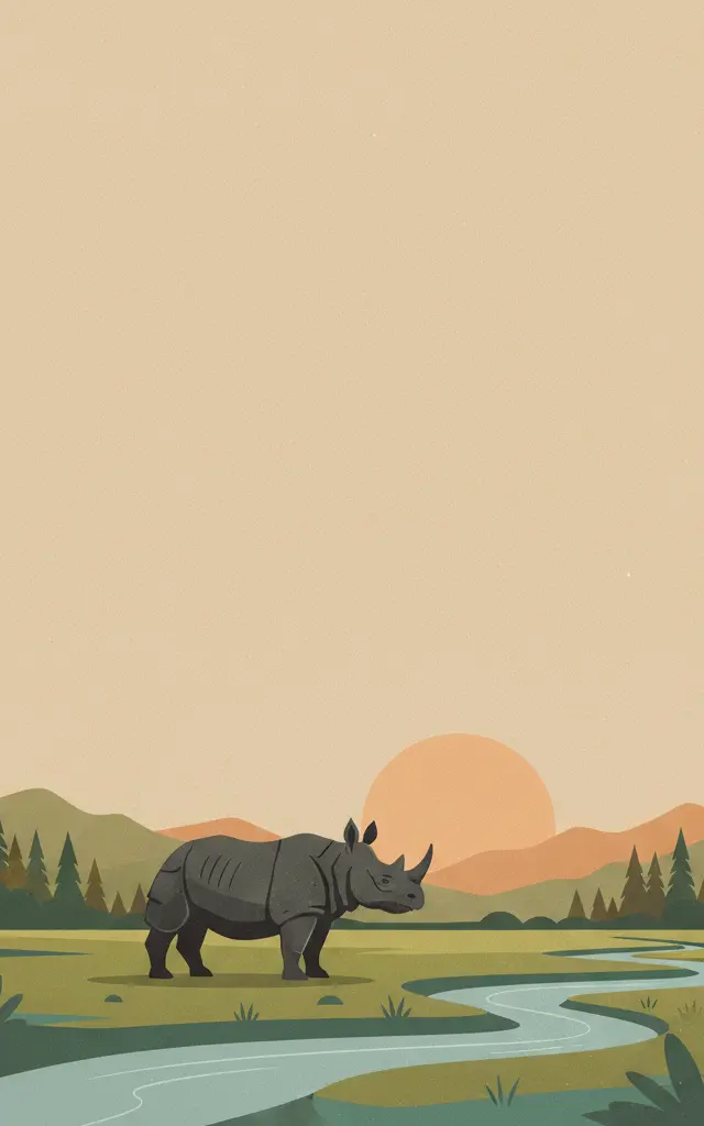 Chitwan National Park — illustrated travel poster