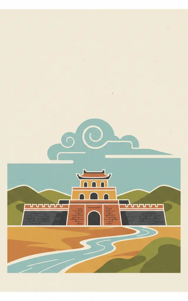 Citadel of the Ho Dynasty — illustrated travel poster