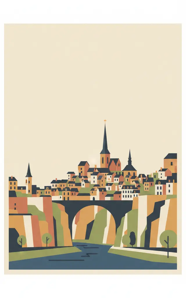 City of Luxembourg: its Old Quarters and Fortifications — illustrated travel poster
