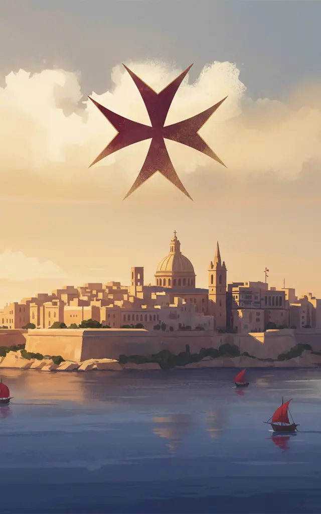 City of Valletta — illustrated travel poster