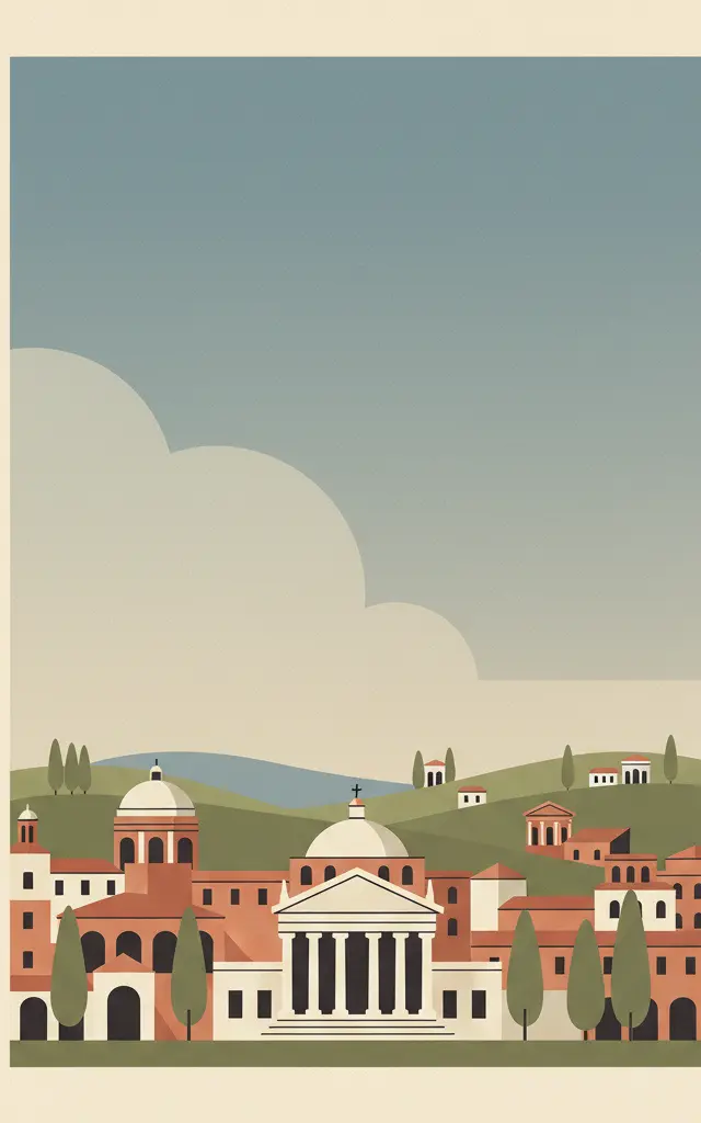 City of Vicenza and the Palladian Villas of the Veneto — illustrated travel poster