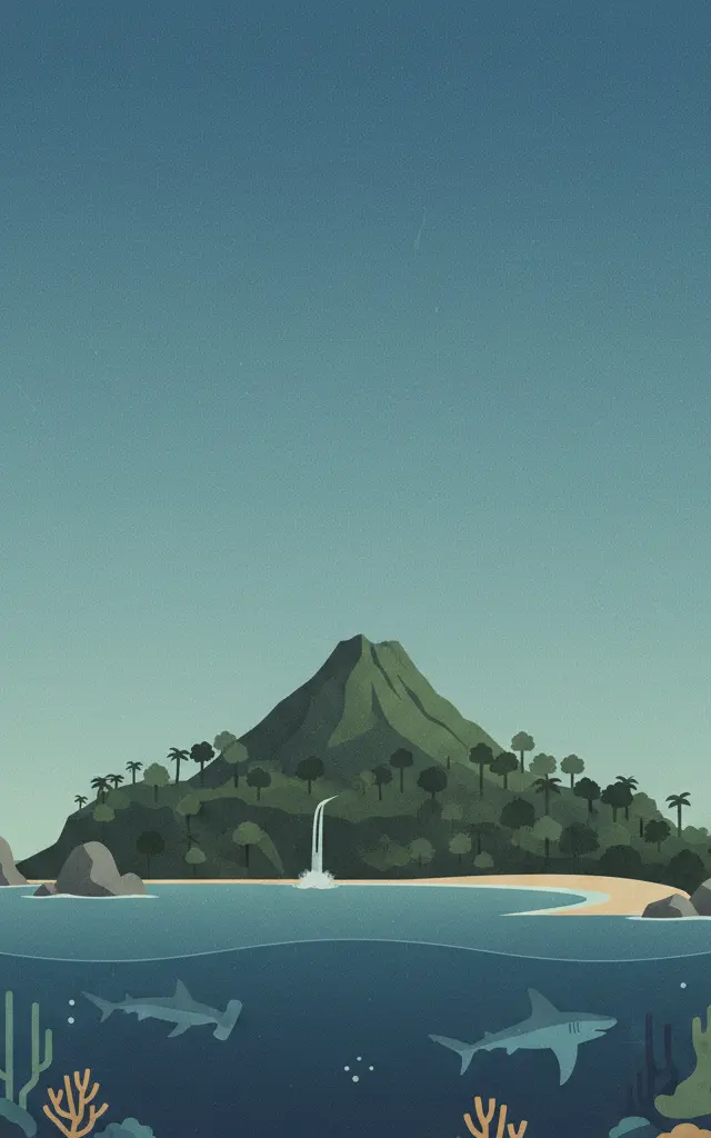 Cocos Island National Park — illustrated travel poster