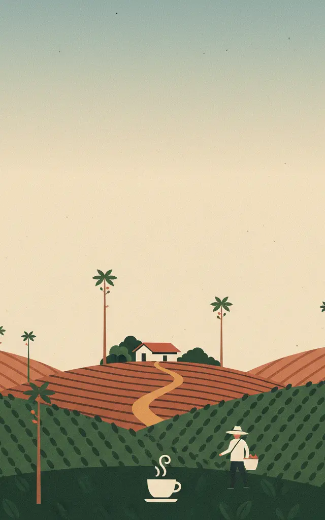 Coffee Cultural Landscape of Colombia — illustrated travel poster