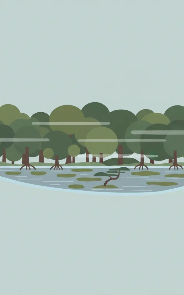 Colchic Rainforests and Wetlands — illustrated travel poster