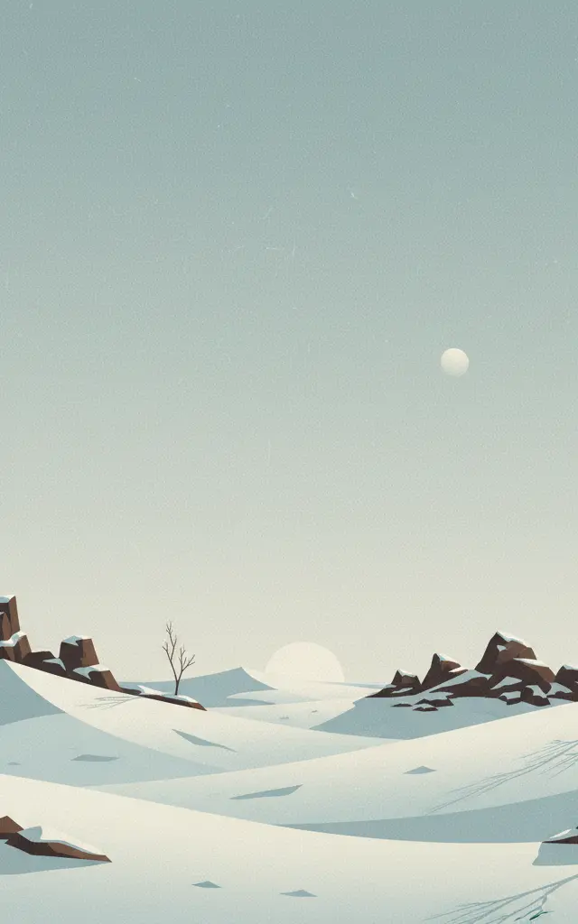 Cold Winter Deserts of Turan — illustrated travel poster